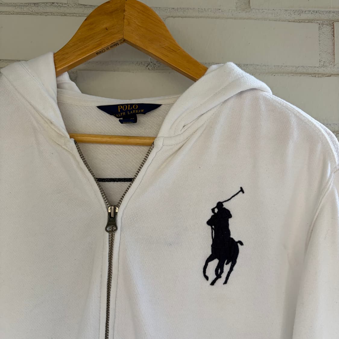 폴로 빅포니 성조기 화이트 후드집업 상품이미지2