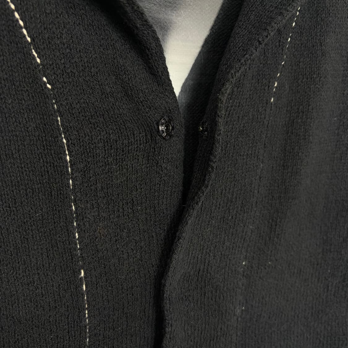 요지야마모토 패턴 반팔 니트 가디건 상품이미지5