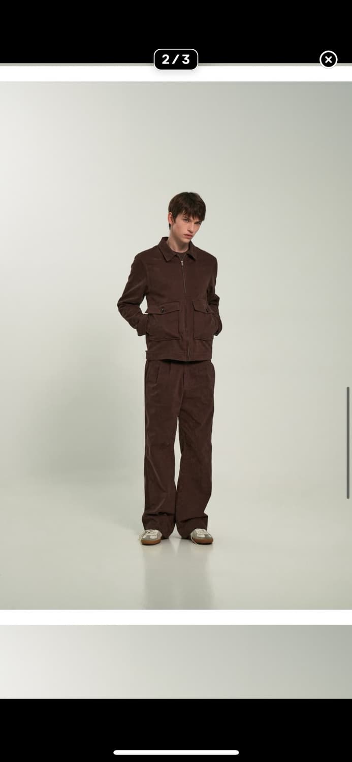 리젤서비스strap high rise cotton trousers브라운 상품이미지2