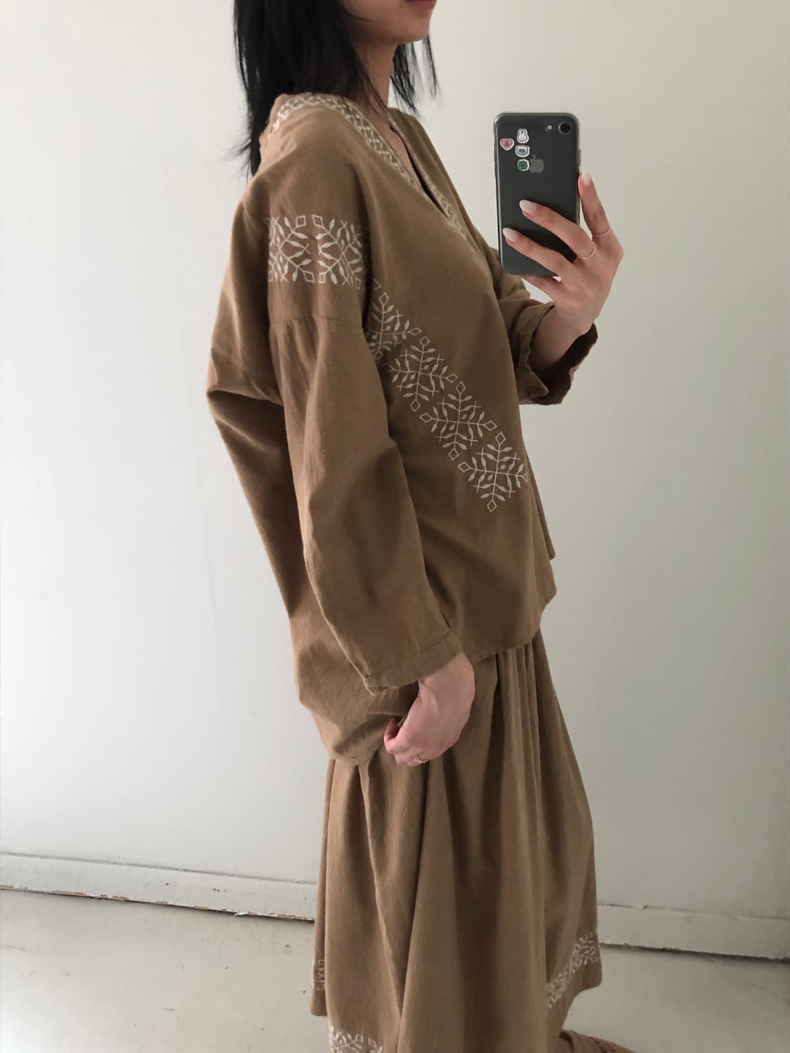 일본빈티지 에스닉 자수 블라우스 상품이미지2