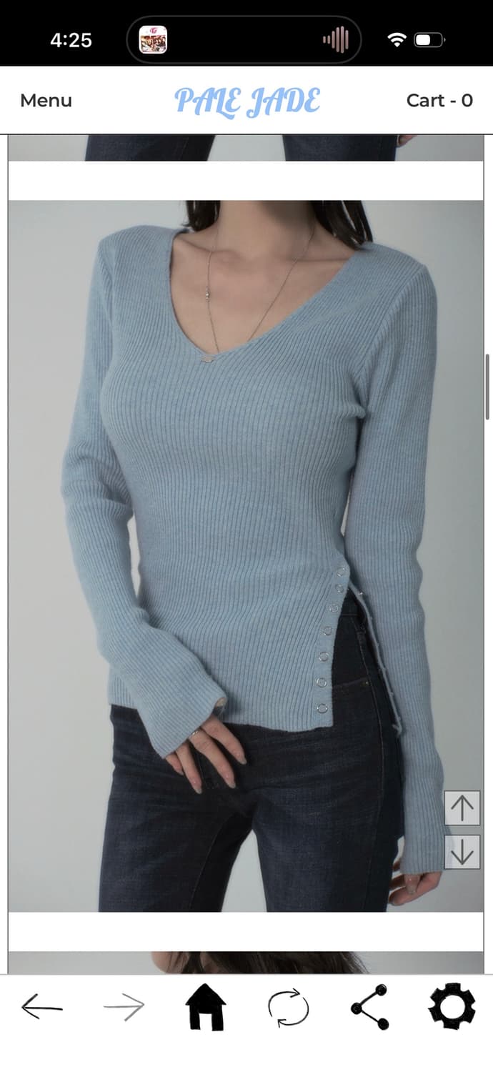 (새상품)페일제이드 사이드 슬릿 브이넥 니트 그레이 상품이미지4