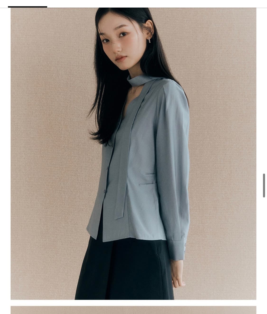 로엠 타이 블라우스 택 안뗀 미착용 m사이즈 상품이미지4