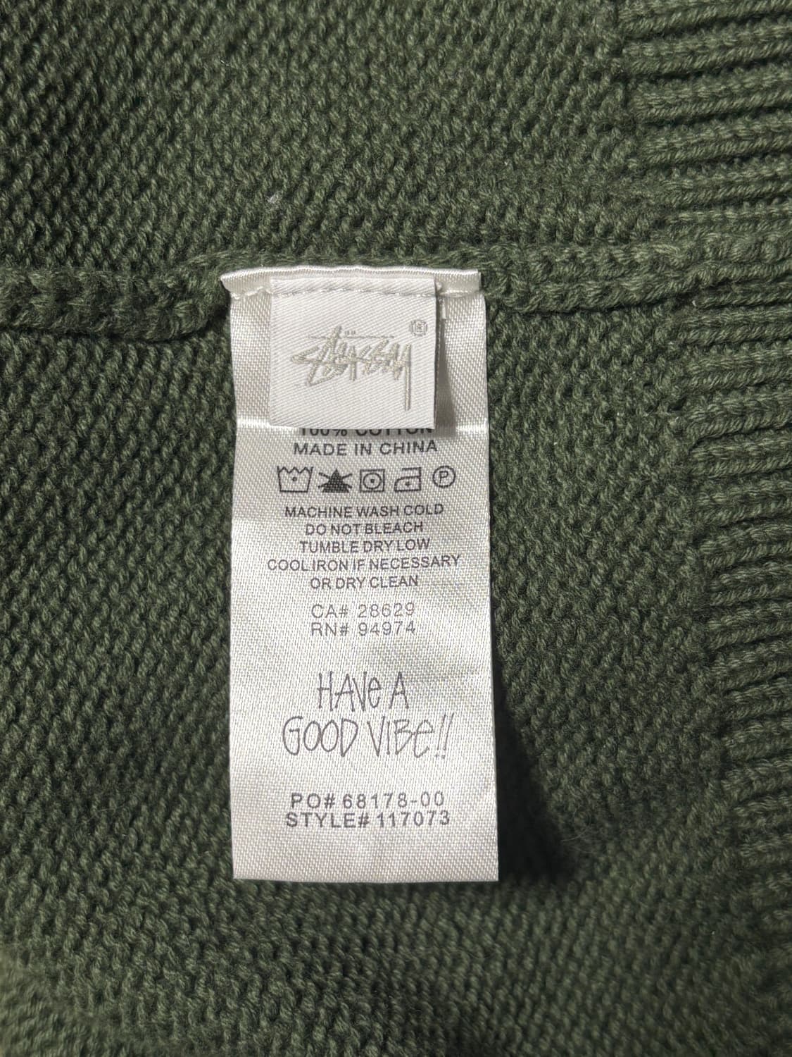 스투시 컬리 S 스웨터 그린 상품이미지5