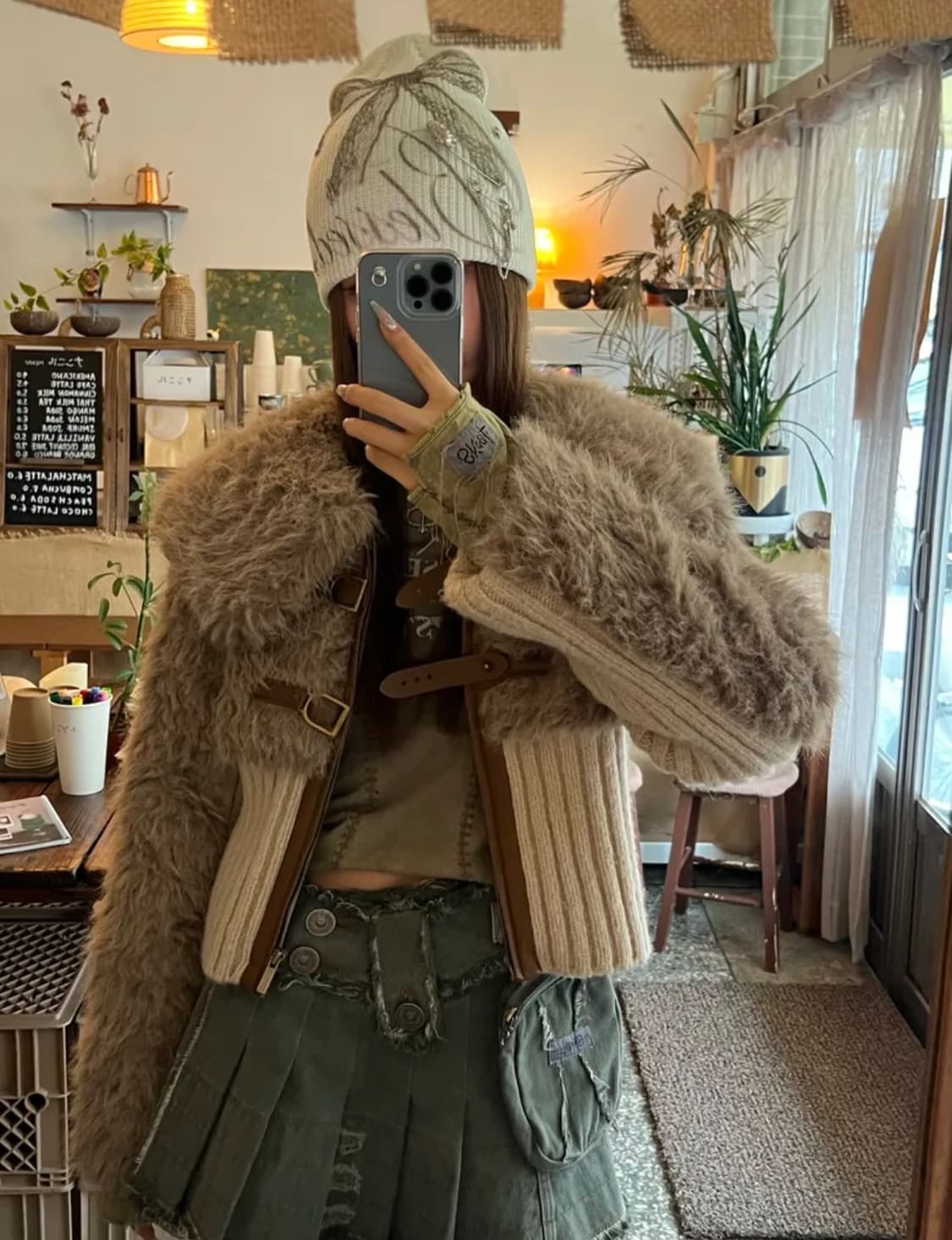 니트 퍼 믹스 무스탕 KNIT FUR MIX MUSTANG (BROWN) 상품이미지4