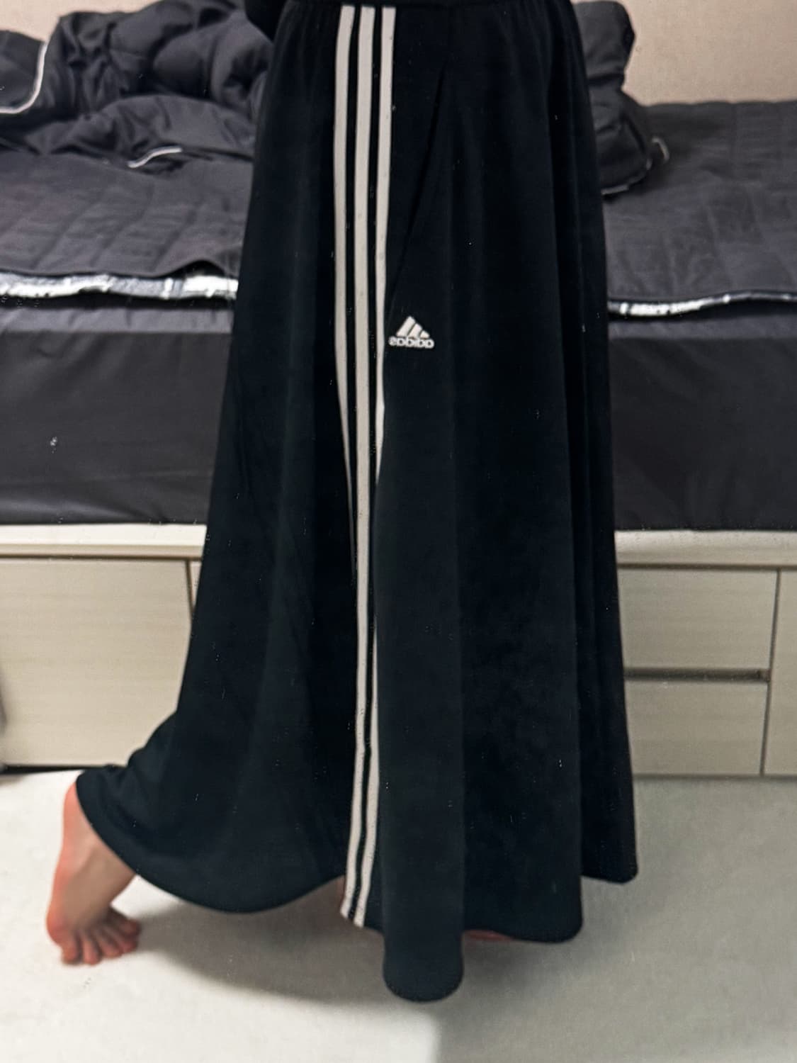 아디다스 삼선 저지 롱 스커트 XS 상품이미지3