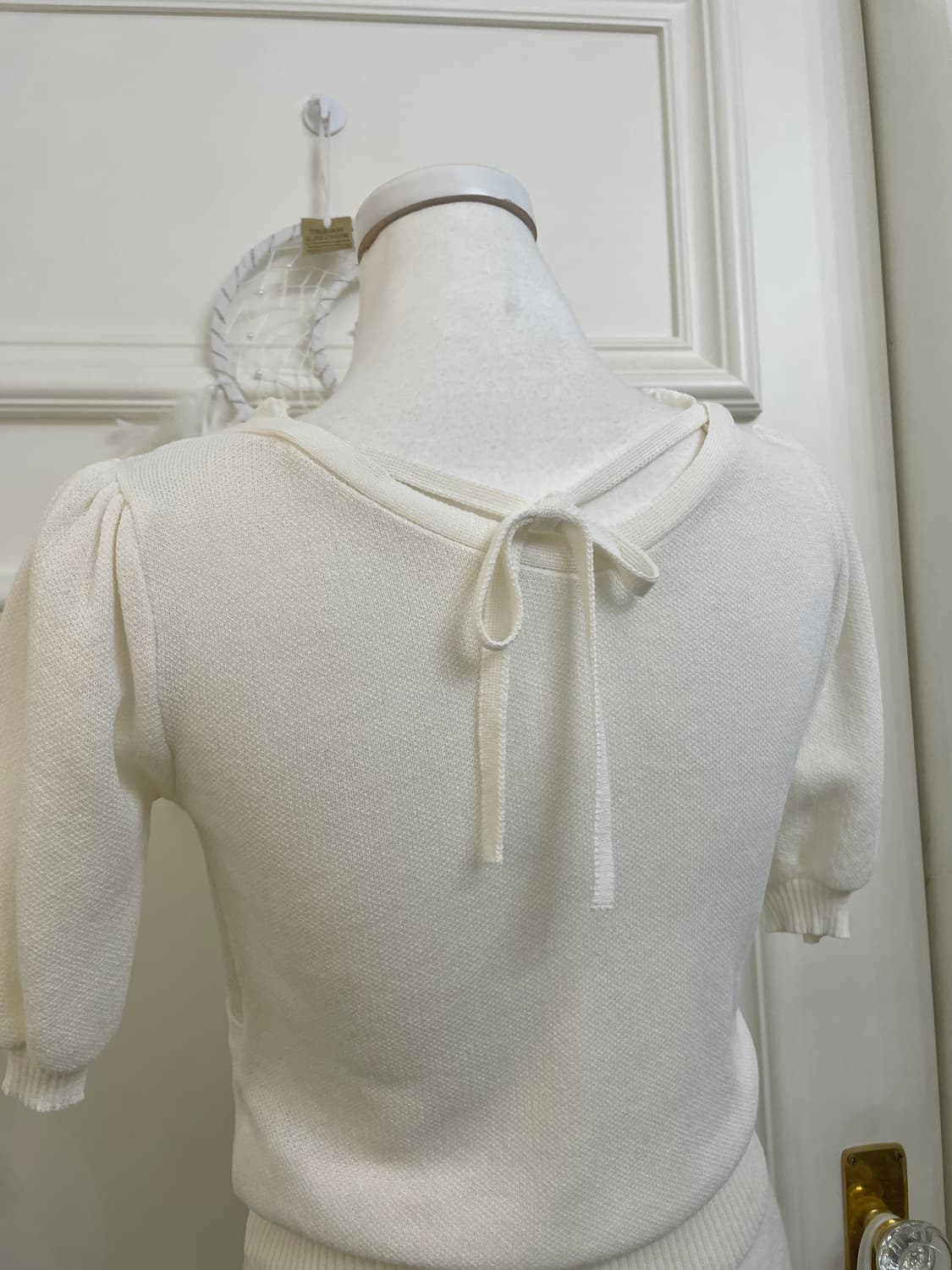ivory wrap lace point knit top(size-M) 상품이미지4