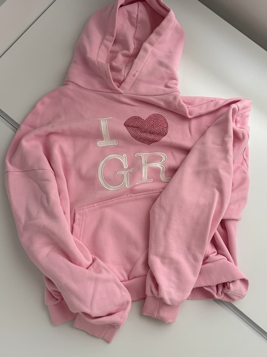 프로젝트gr I❤️GR 핑크 후드  상품이미지2