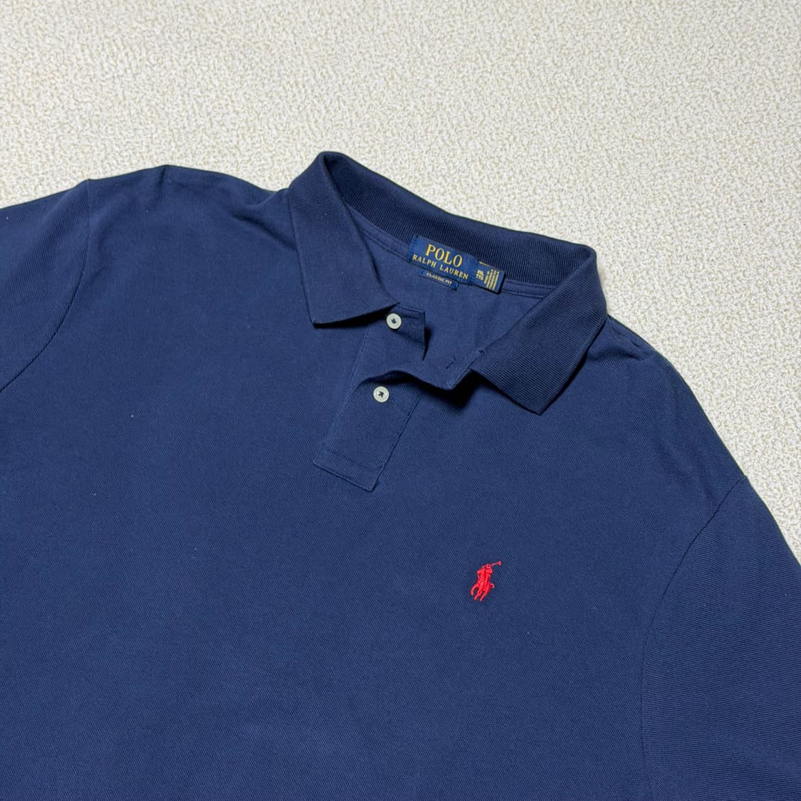 폴로 랄프로텐 XXL PK 반팔 카라티 네이비 상품이미지2