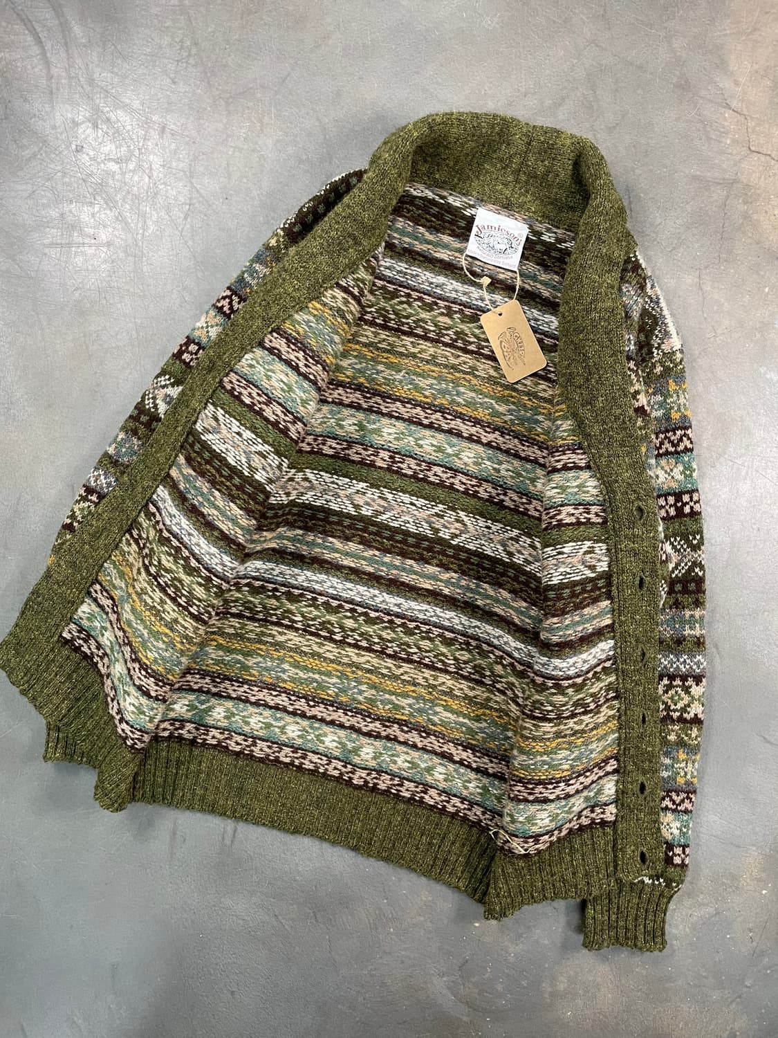 빈티지 페어아일 니트 가디건 상품이미지3