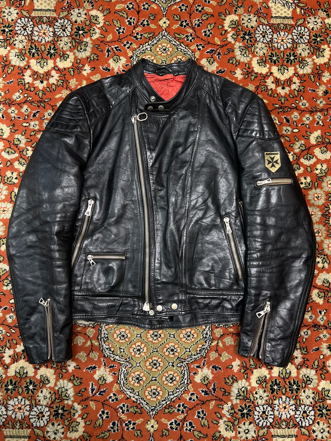 [52] HARRO 독일 빈티지 리얼레더 모터사이클 라이더자켓 상품이미지1