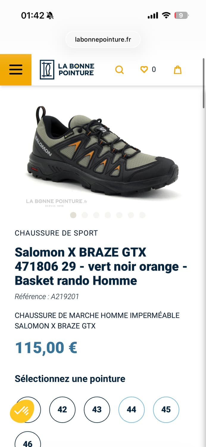 살로몬 고어텍스 카키 275 국내 미발매 상품이미지6