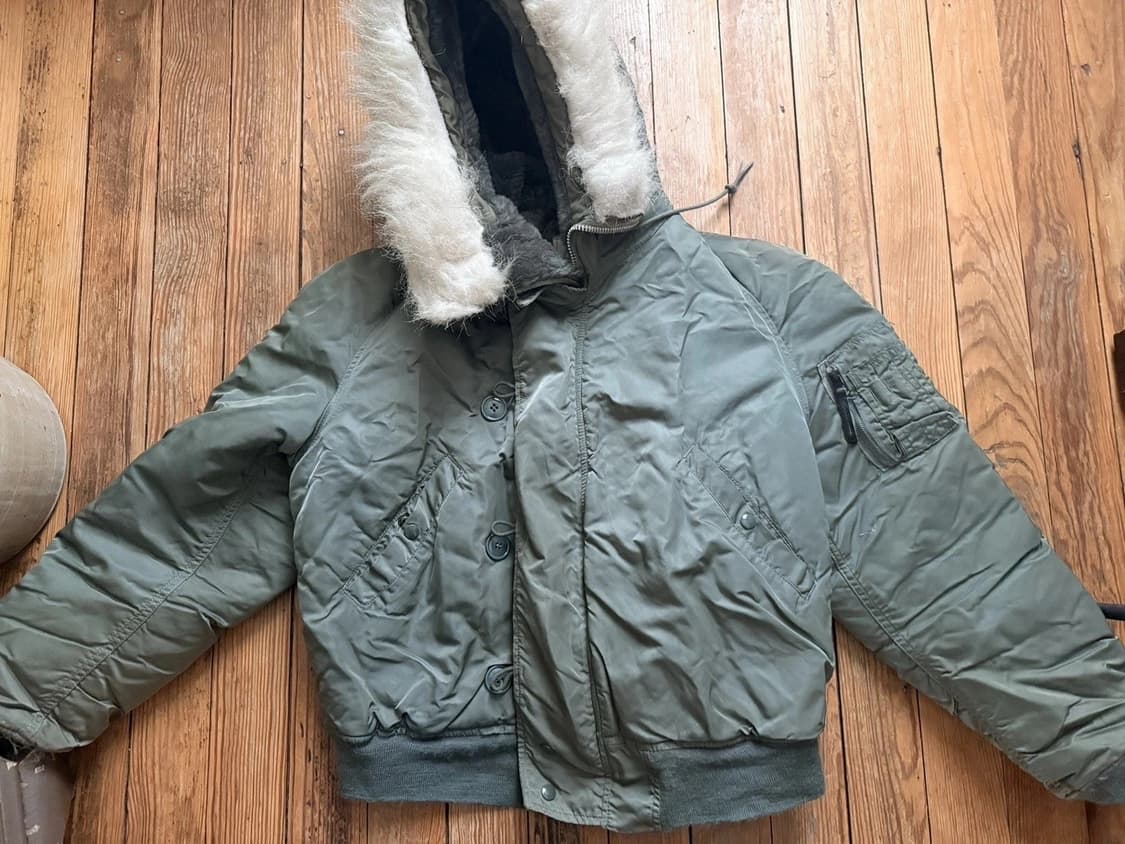 70s 미공군 납품용 알파 인더스트리 N-2B 자켓 세이지 상품이미지3