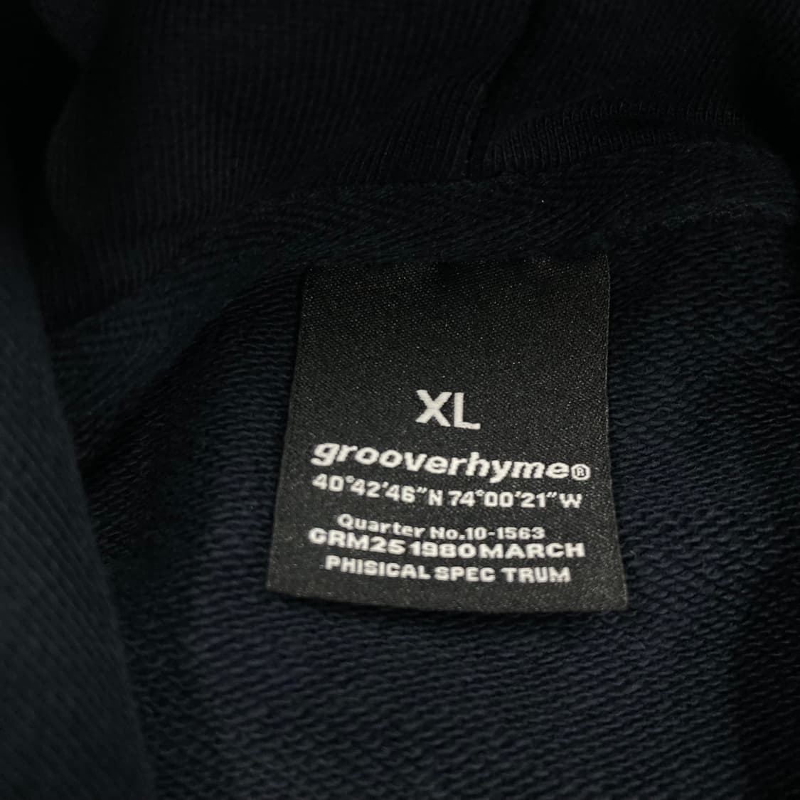 그루브라임 네이비 컬러 스펠아웃 후드티 상품이미지4