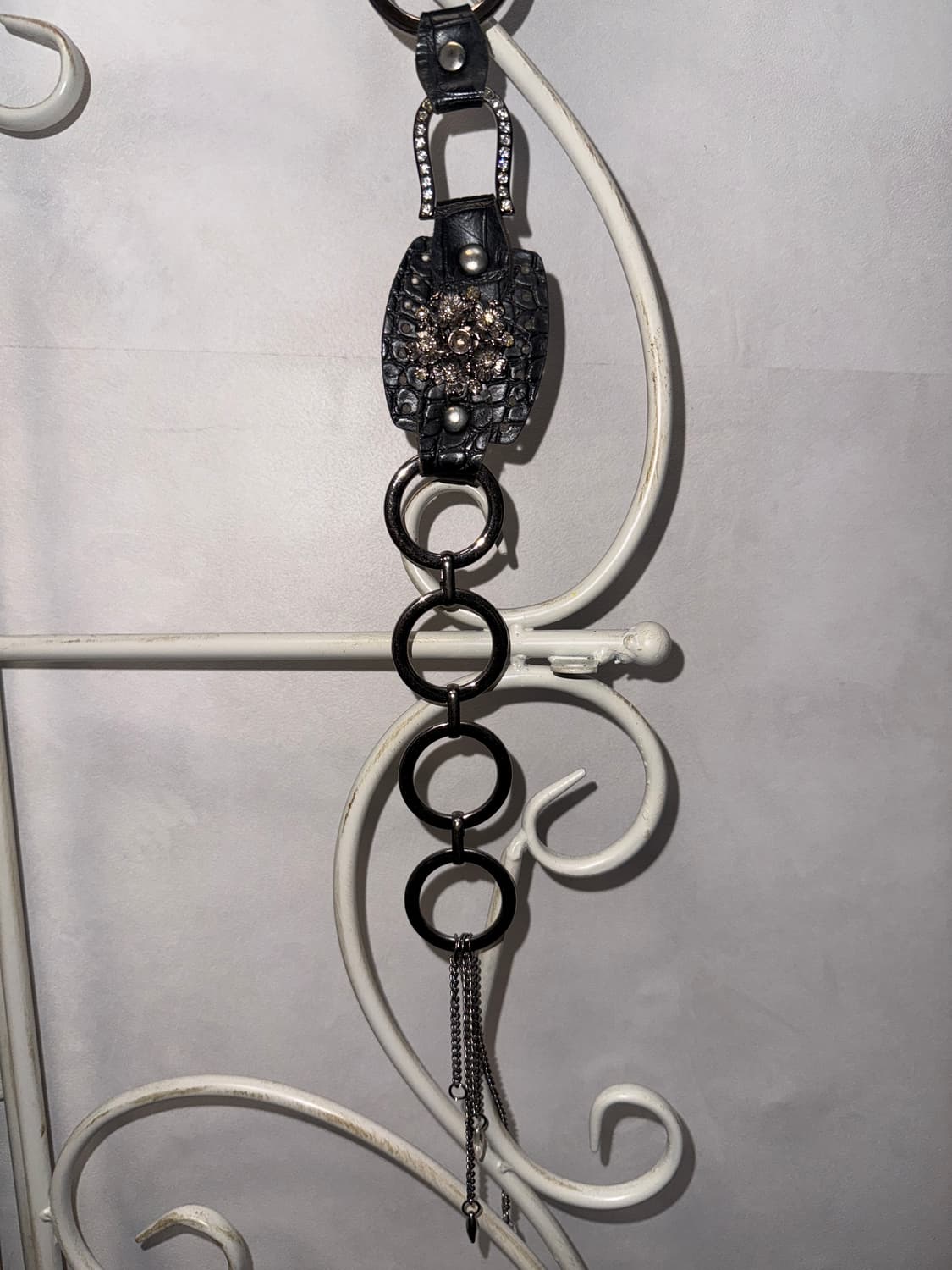 Black oriental floral cubic chain belt 상품이미지8