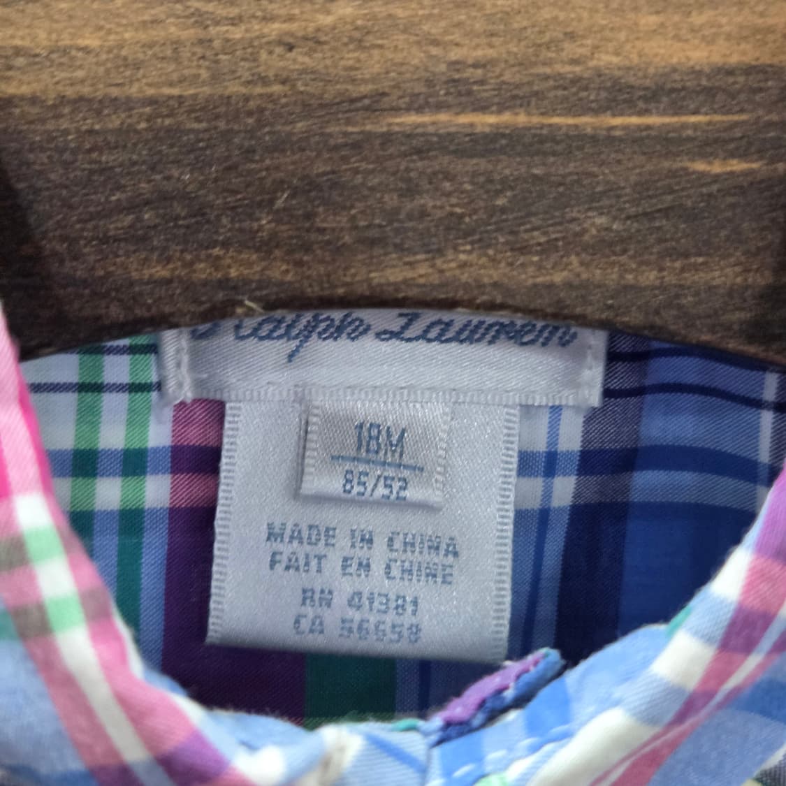 폴로랄프로렌 유아 버튼다운 체크셔츠 18M  상품이미지3