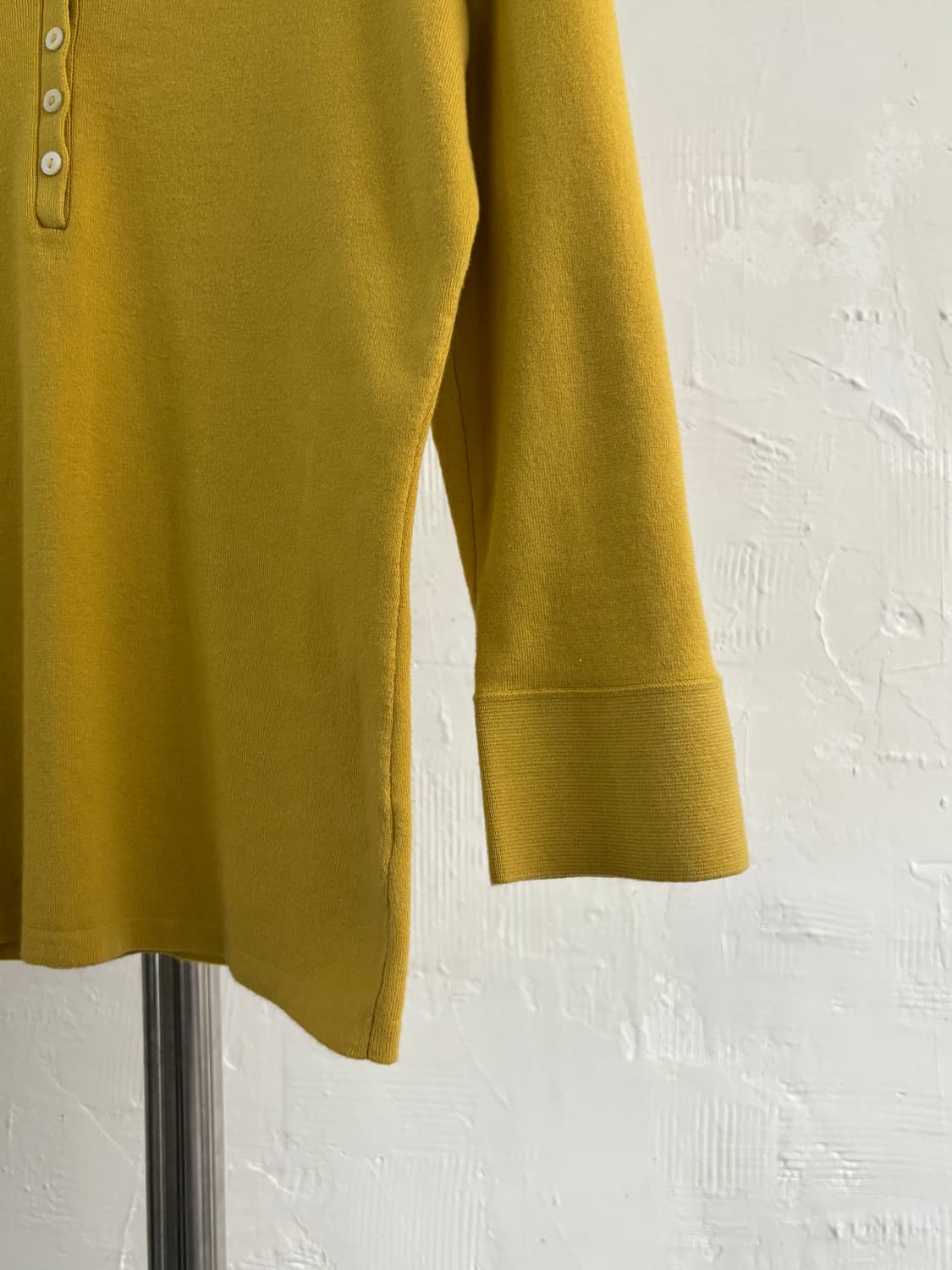 Loro Piana 로로피아나 옐로우 코튼 카라 니트 상품이미지3