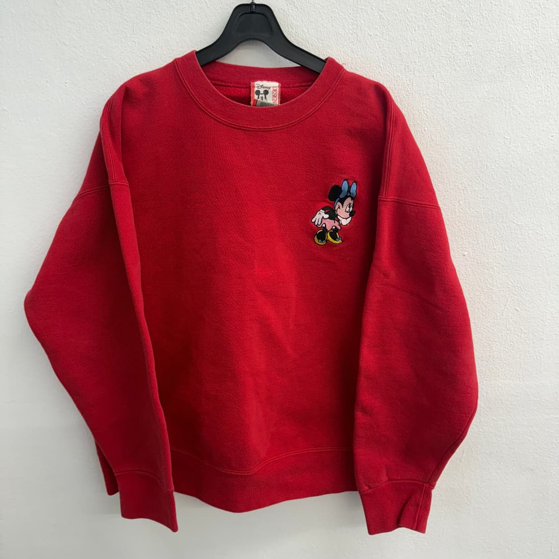 90S 빈티지 디즈니 미니마우스 레드 기모 맨투맨 (XL) 상품이미지1