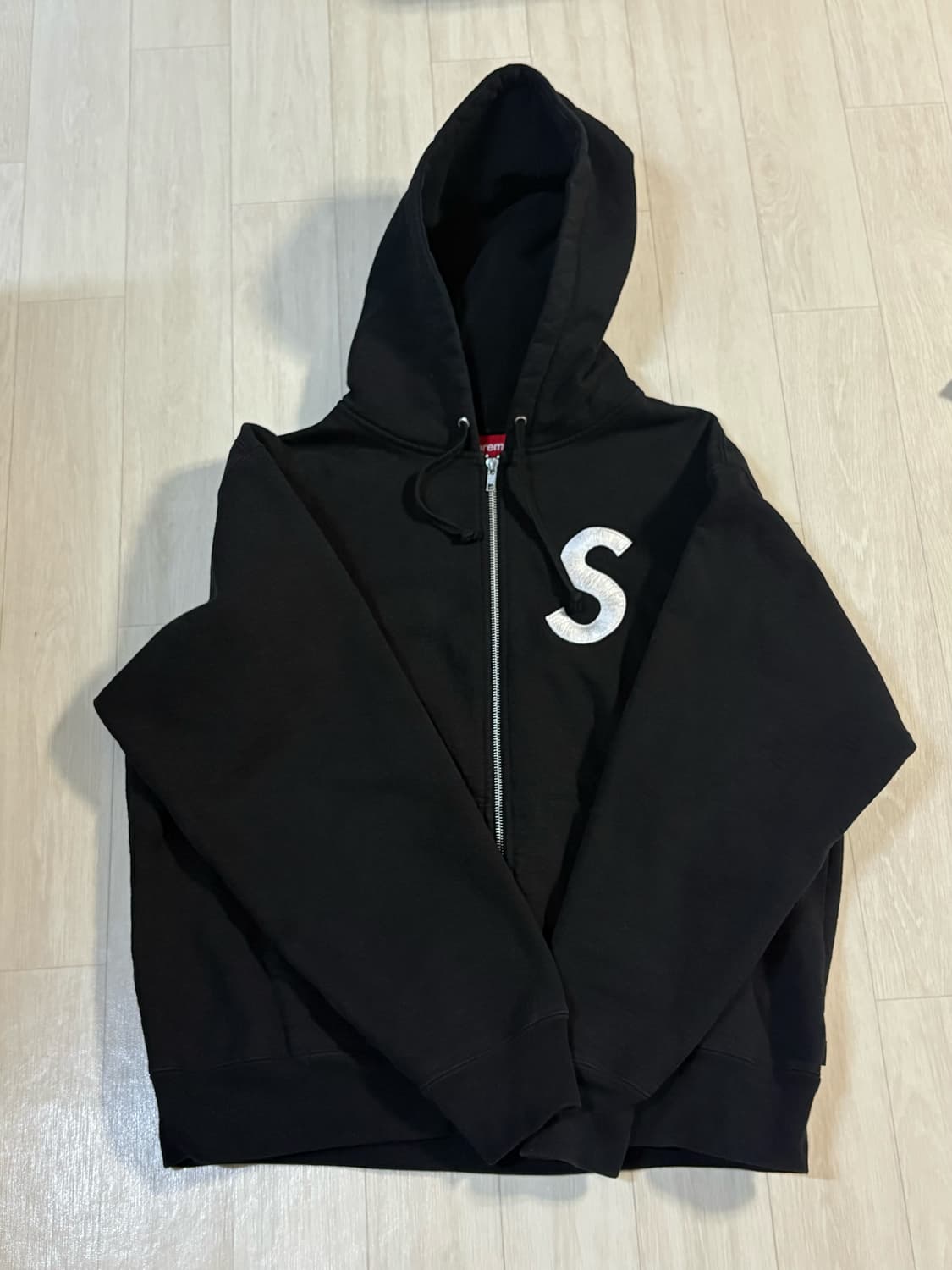 슈프림 S로고 후드집업 블랙M 상품이미지1