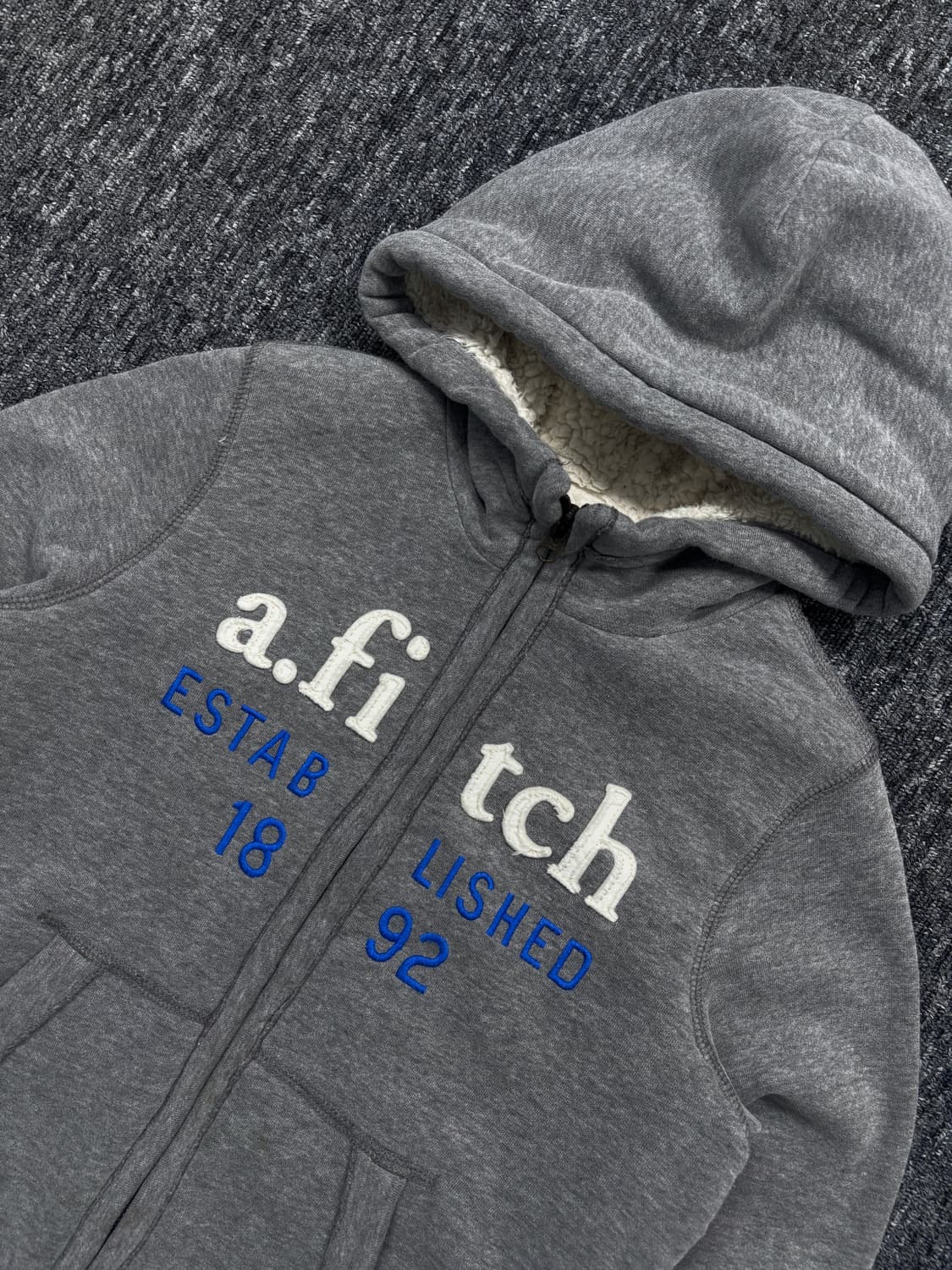 아베크롬비 그레이 양털 후드집업 상품이미지4