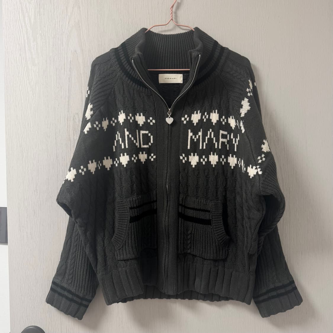 앤드마리 andmary 스나계 니트 집업 상품이미지3
