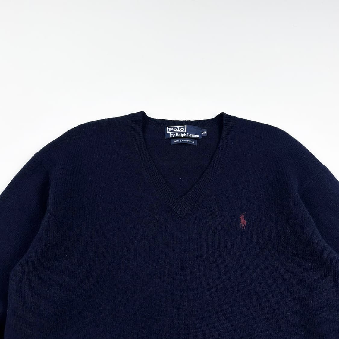 폴로 랄프로렌 클래식 램스울 브이넥 니트 네이비 여성S 상품이미지2