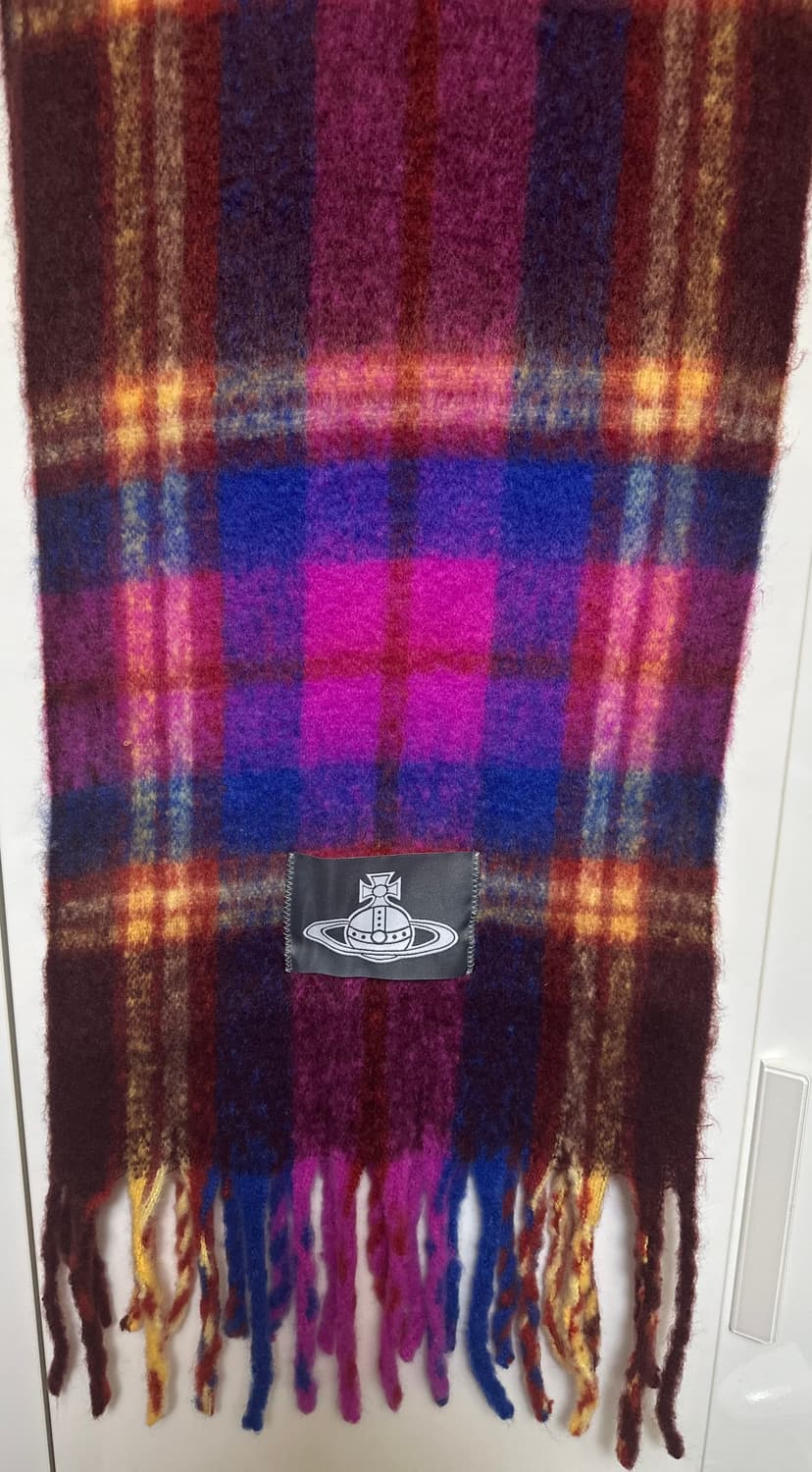 비비안웨스트우드 체크 모헤어 울 머플러 남여공용 상품이미지2