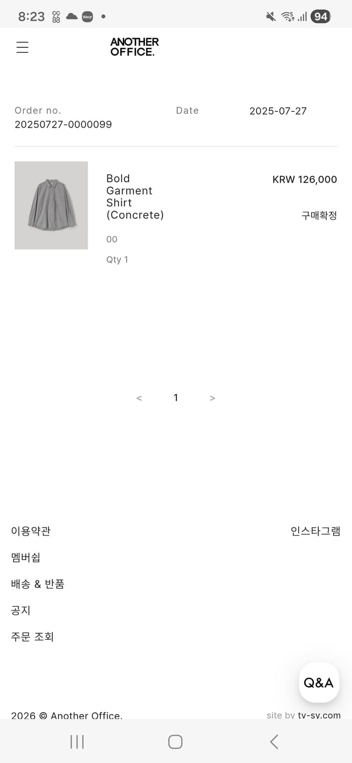 어나더오피스 볼드가먼트 셔츠 콘크리트 00 사이즈 상품이미지6