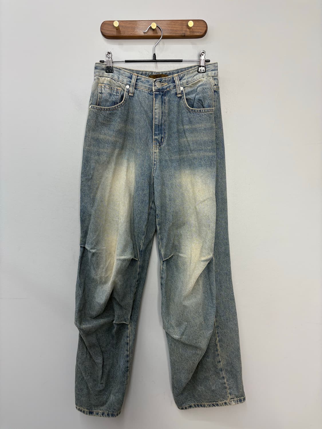 아이오네 컷팅 오버핏 워싱 데님 팬츠 A3444 상품이미지2