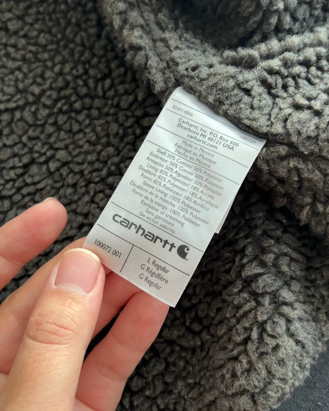 칼하트 셰르파 라이닝 후드 집업 L 상품이미지6