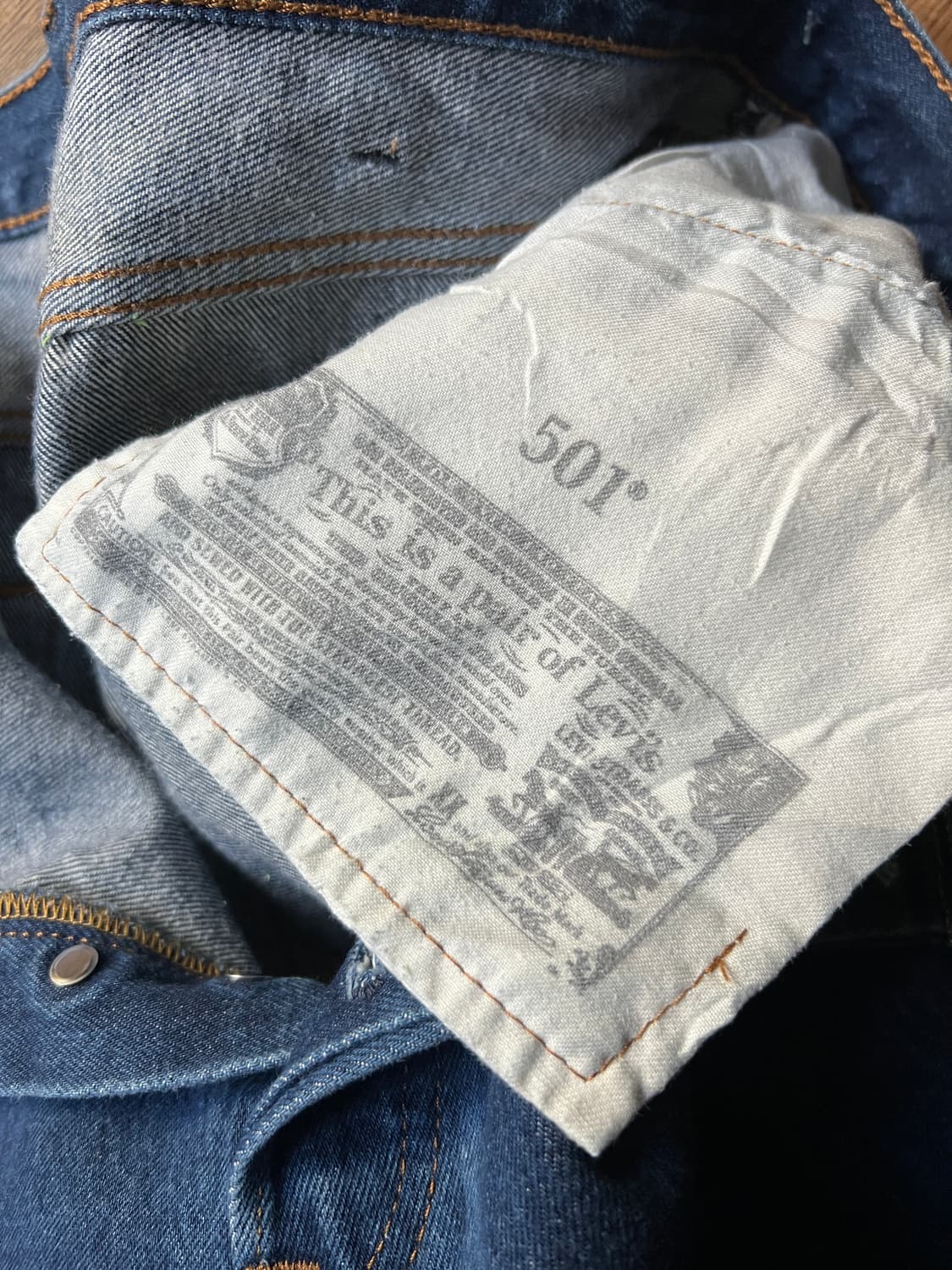 [38]리바이스 501 스트레이트핏 진청 데님 팬츠 상품이미지5