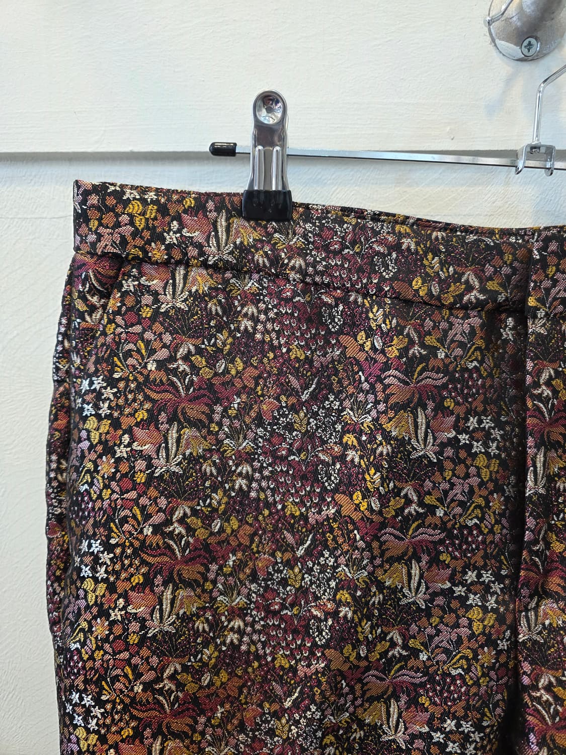 자라 메탈릭 플로럴 자가드 여성 바지 상품이미지2