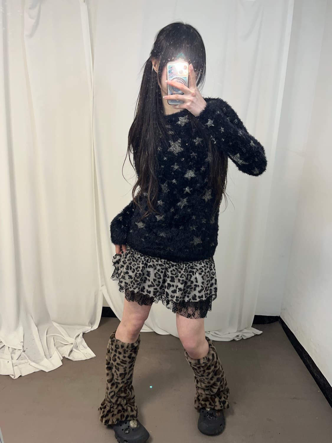 별 패턴 앙고라 니트 상품이미지2