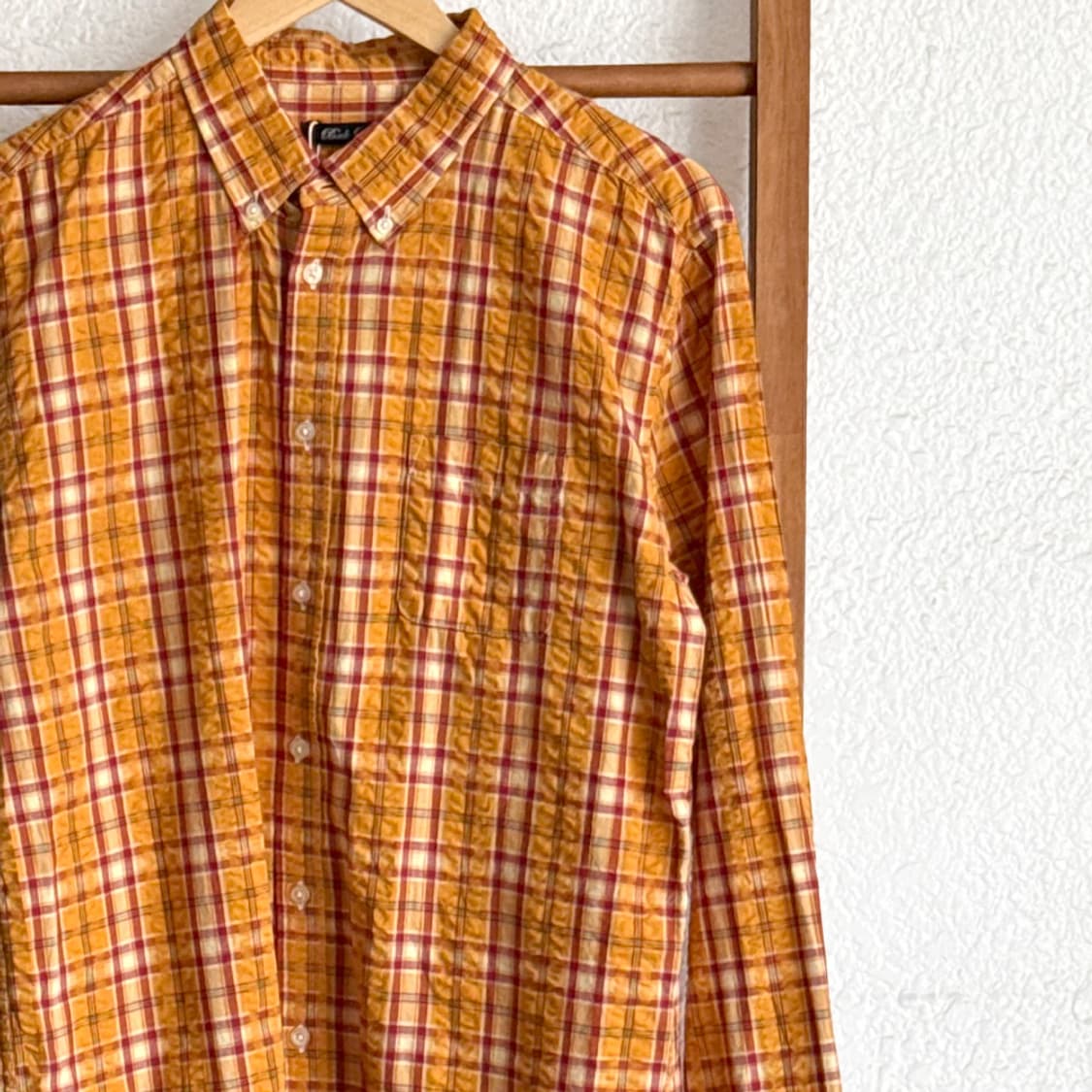 오렌지 빈티지 체크 셔츠 상품이미지2