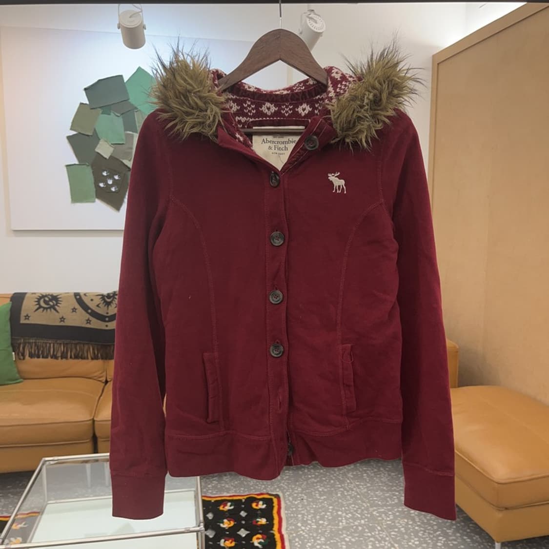 아베크롬비 울프죠 대장급 노르딕 홀리데이 후드 가디건 L C06684 상품이미지3