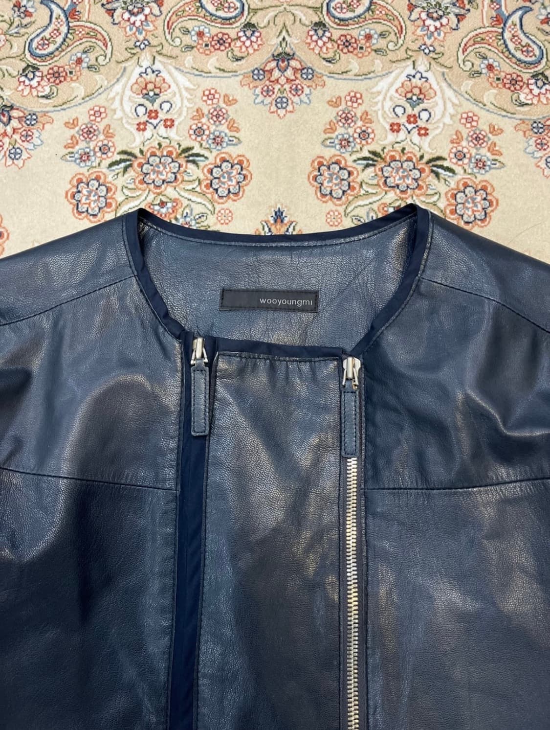 고트 스킨 레더 멀티지퍼 자켓 상품이미지2