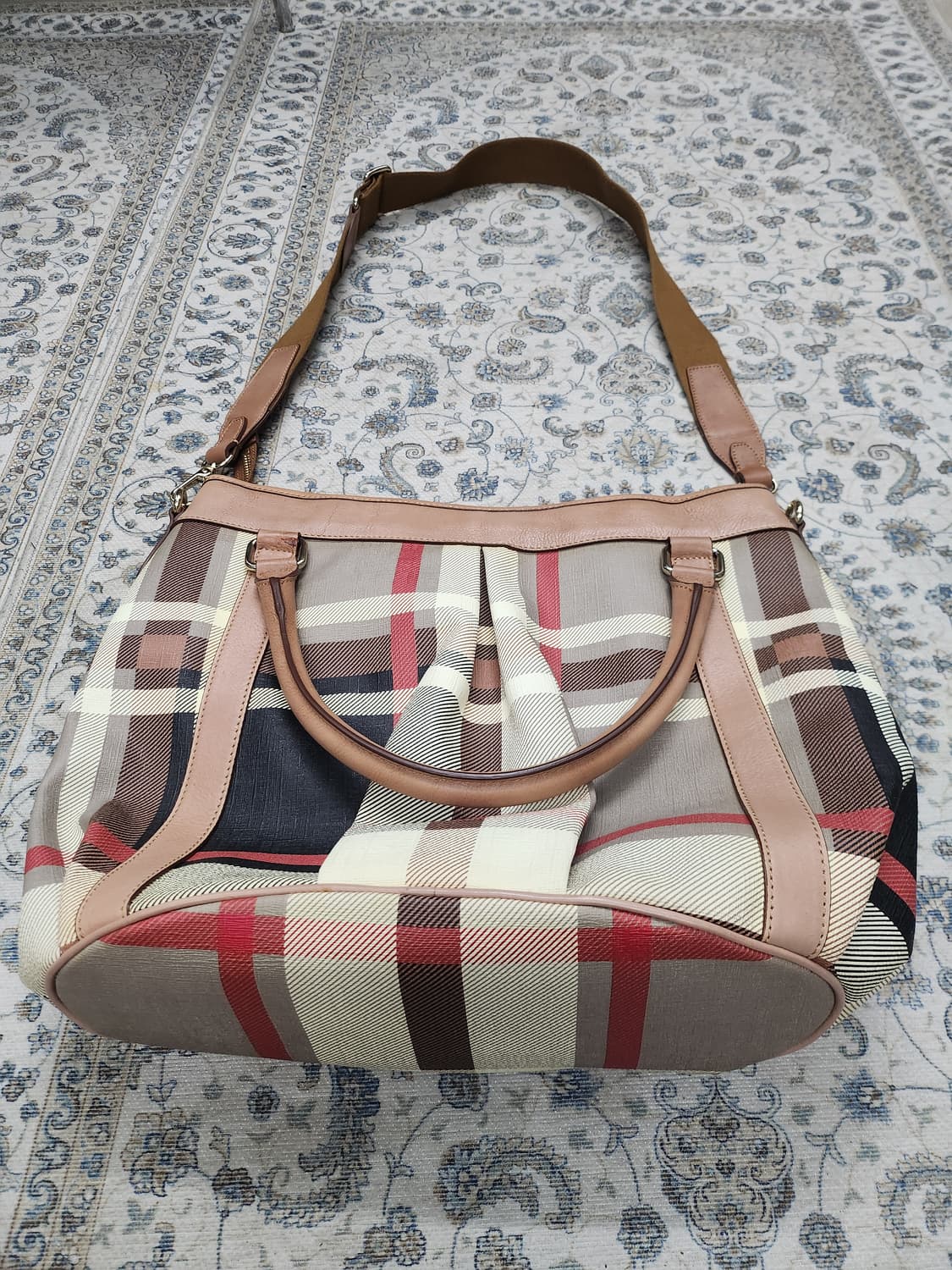 닥스 체크 가죽 토트/크로스백 상품이미지2