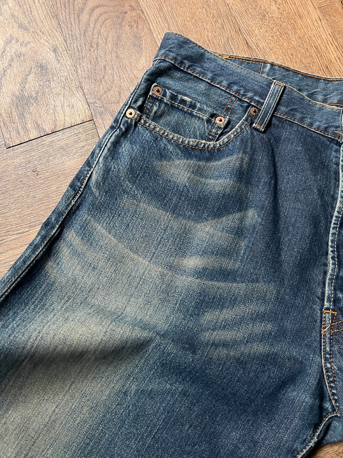 [36]00's 리바이스 USA 501 빈티지 워싱 데님 팬츠 상품이미지4
