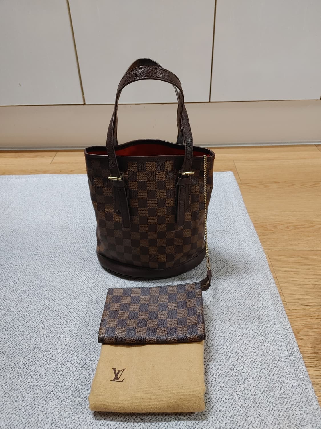 정품 클래식 루이비통 다미에 쁘띠 버킷백 토트백 숄더백 상품이미지1