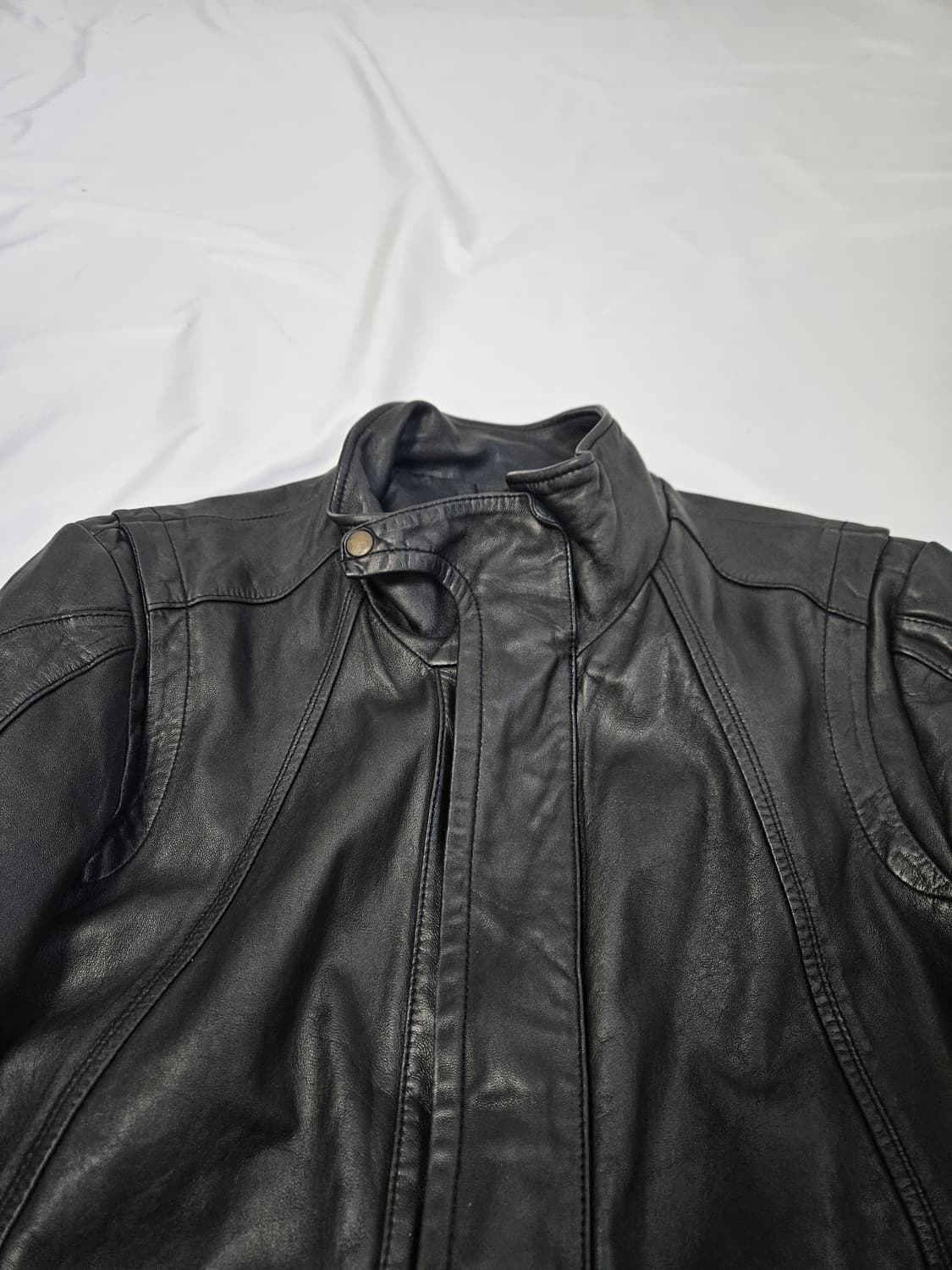 Lambskin 리얼레더 양가죽 하이넥 바이커 레더자켓 빈티지 95 상품이미지2