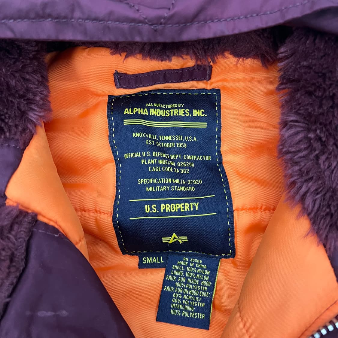 알파인더스트리 n3b 파카 버건디 상품이미지2