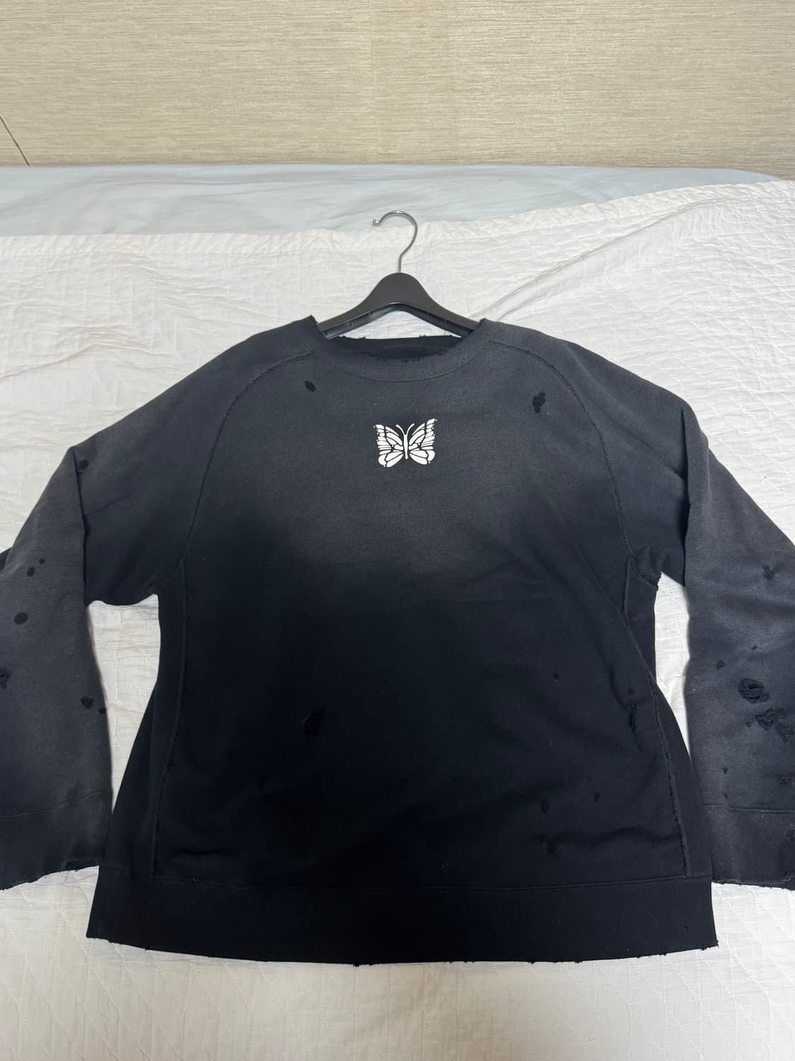 NEEDLES 니들스 디컨스트럭티드 스웨트셔츠프렌치테리 블랙 상품이미지2