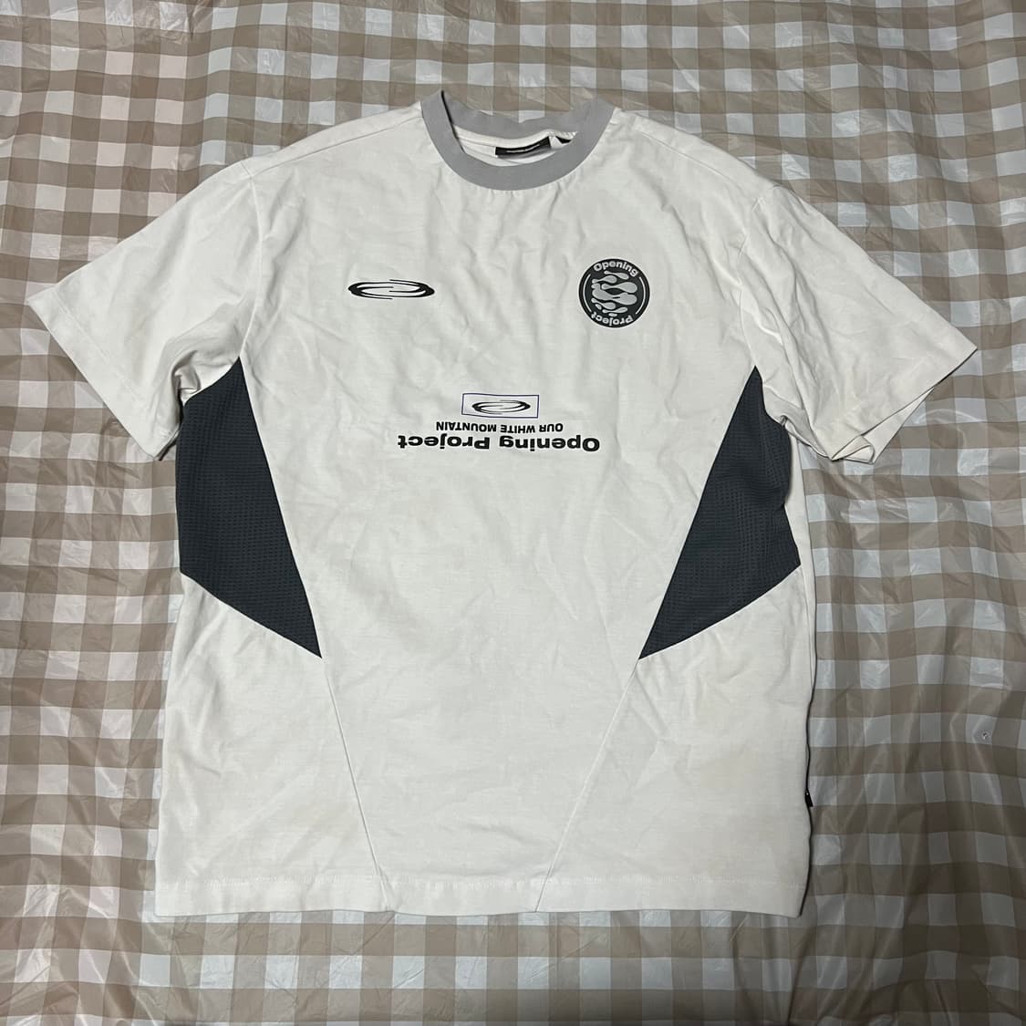 오프닝프로젝트 반팔 화이트 1 무지티 반팔티 흰색 공용 상품이미지1