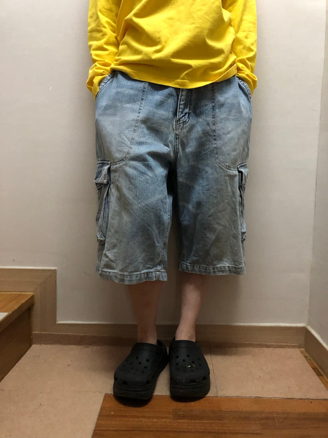 빈티지 데님 카고 버뮤다 팬츠 상품이미지6