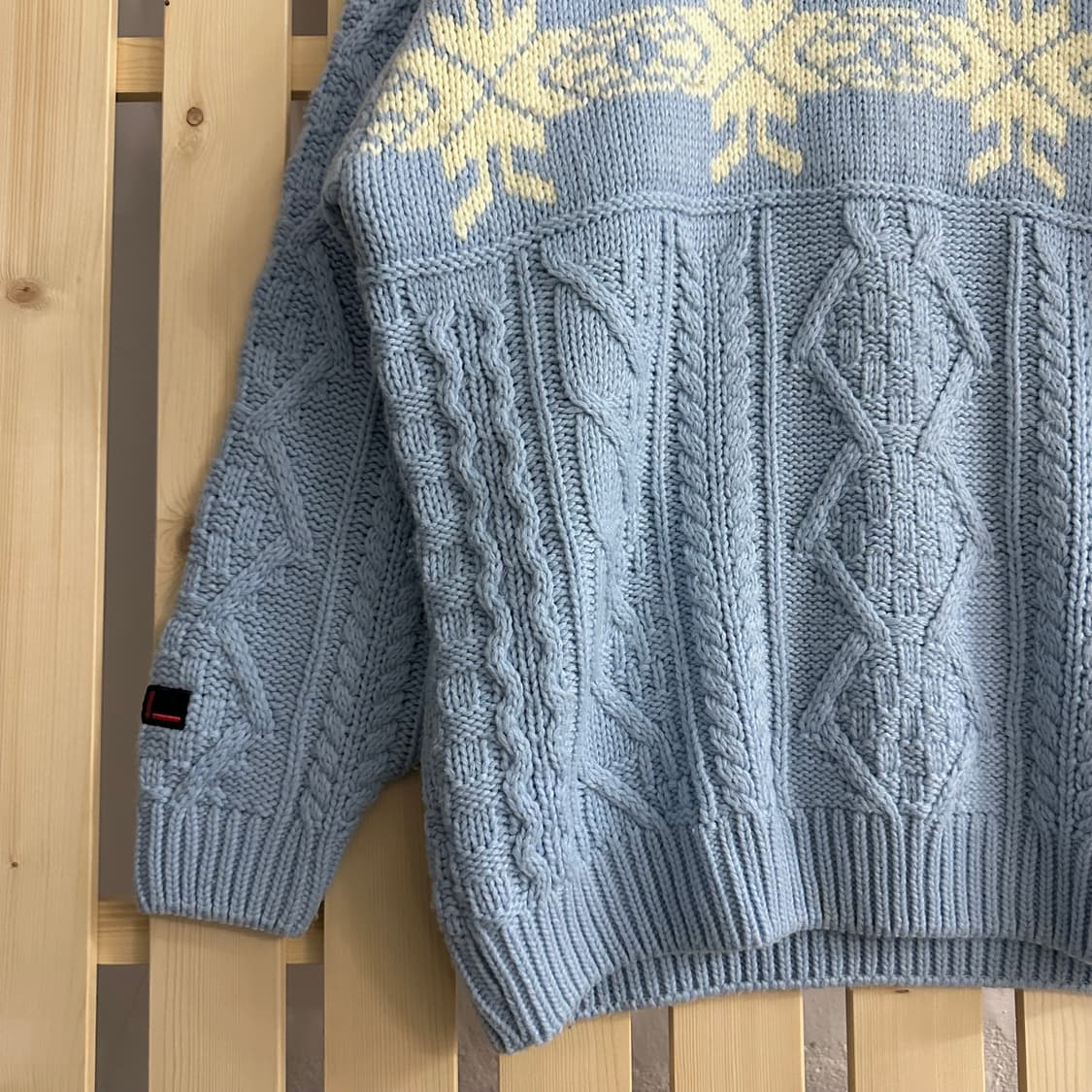 (XL) FUBU 후부 푸부 노르딕 스카이블루 터틀넥 니트 상품이미지4