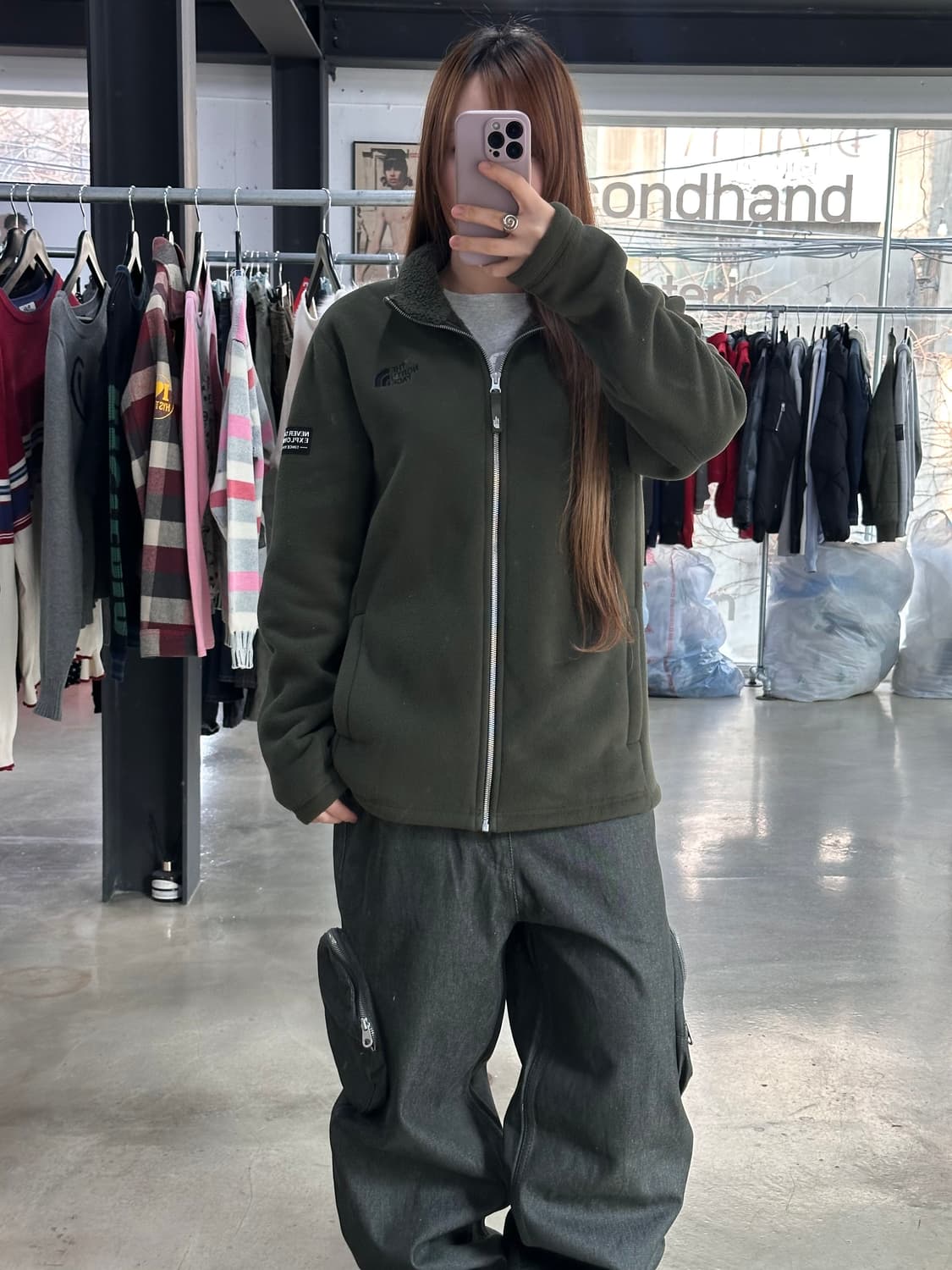 노스페이스 암즈로고 보아털 플리스 자켓 상품이미지4