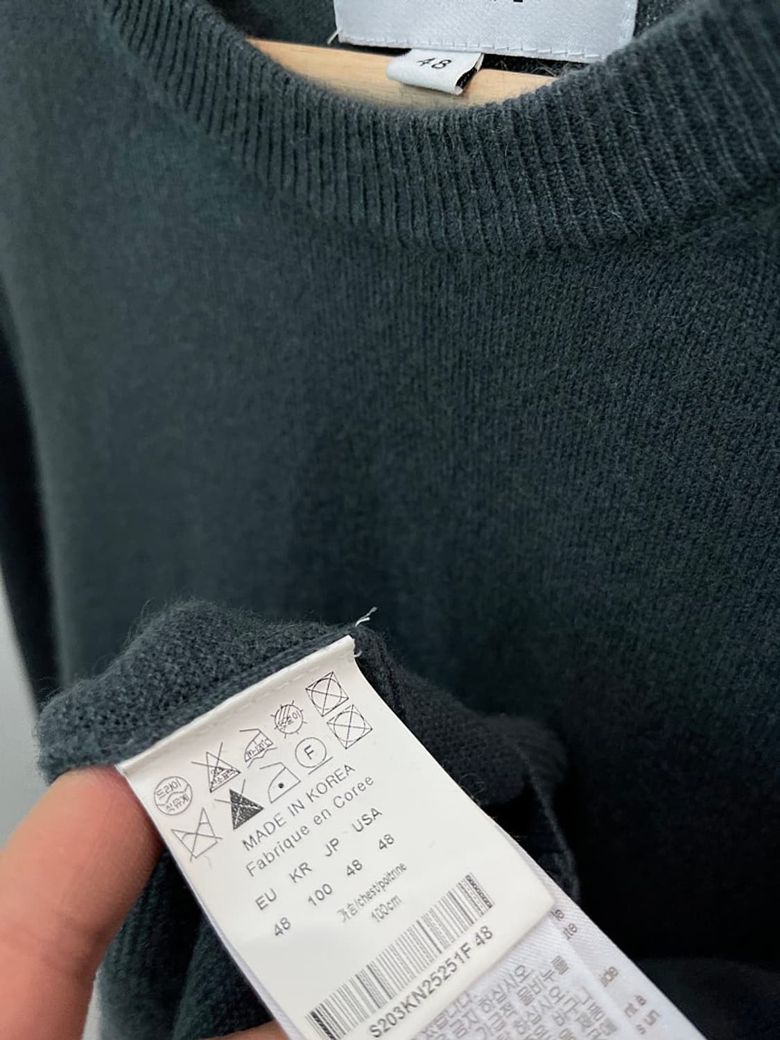 95-100) 솔리드옴므 캐시미어100% 니트  상품이미지5