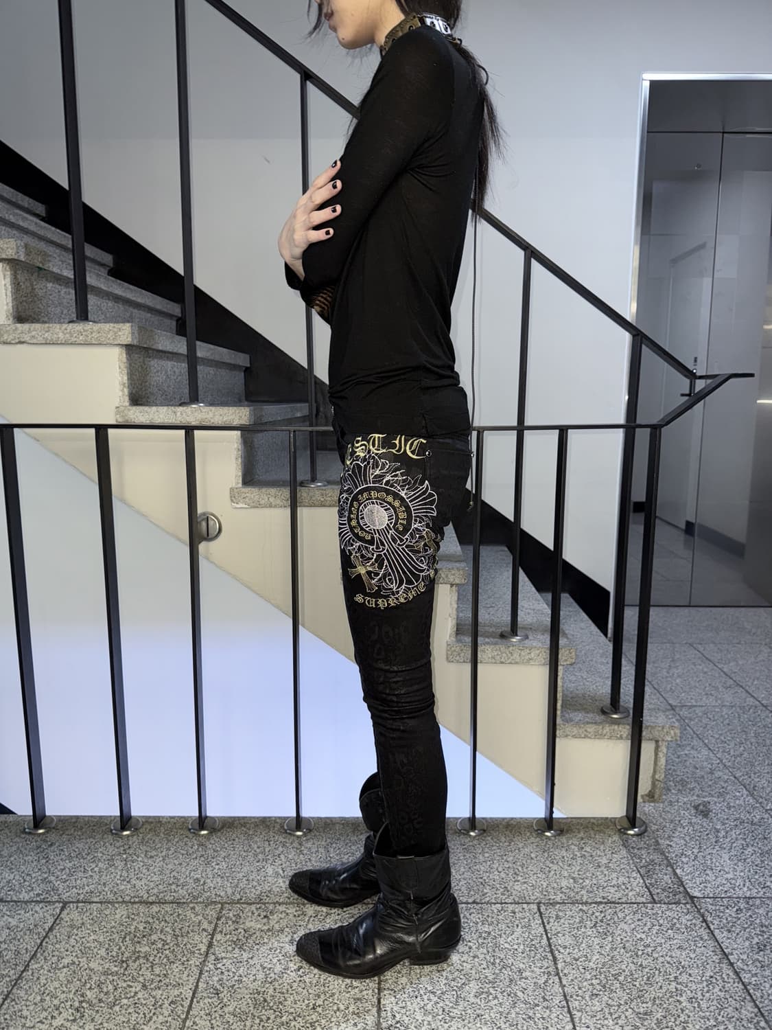 gothic cross leopard pants 상품이미지3