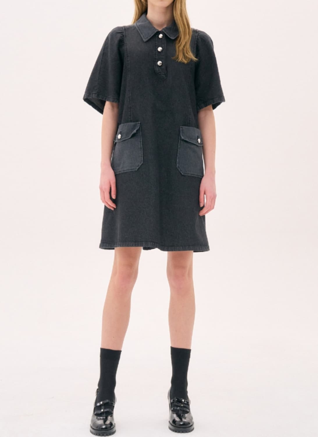 오즈세컨 25년 플랩포켓 미니 데님원피스 상품이미지1