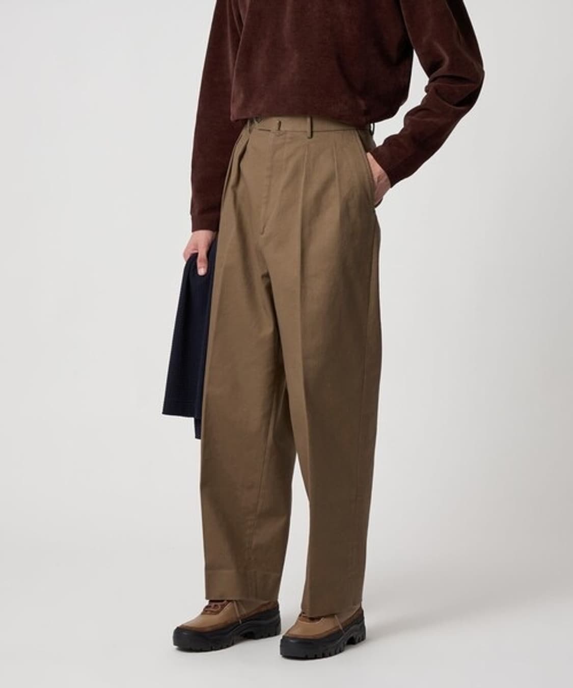 25FW 스티븐알란재팬 드릴 인 투플리츠 드레스 트라우저스 블랙 L 상품이미지5