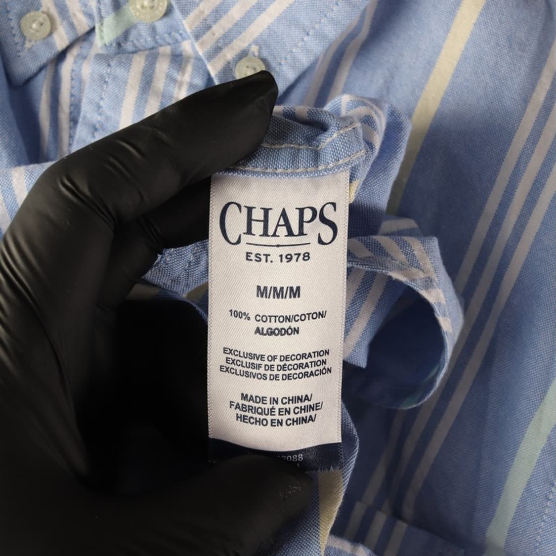 CHAPS 멀티 스트라이프 옥스포드 셔츠 M 상품이미지7